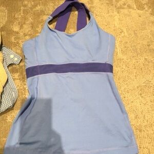 Lululemon Tank Top In Periwinkle And Blue With Cross Cross Straps In S